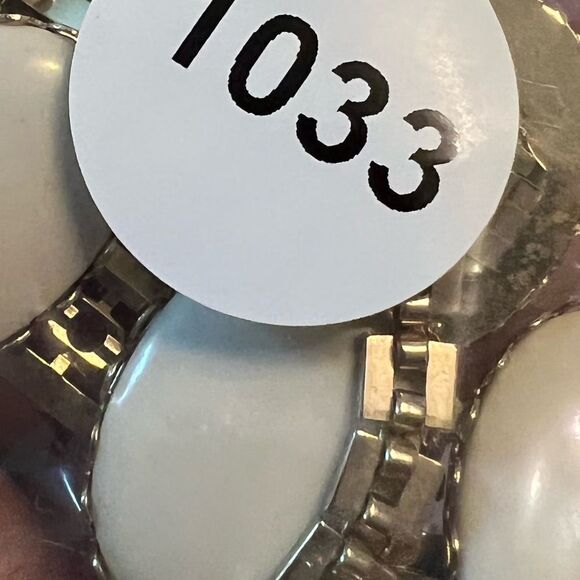 Vintage Collar Oval Off white Cabochons Bezel Setting Necklace 1033 - Picture 5 of 5